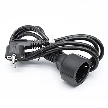 [CBL250007N] Schuko macho a hembra (extensión) (Negro)